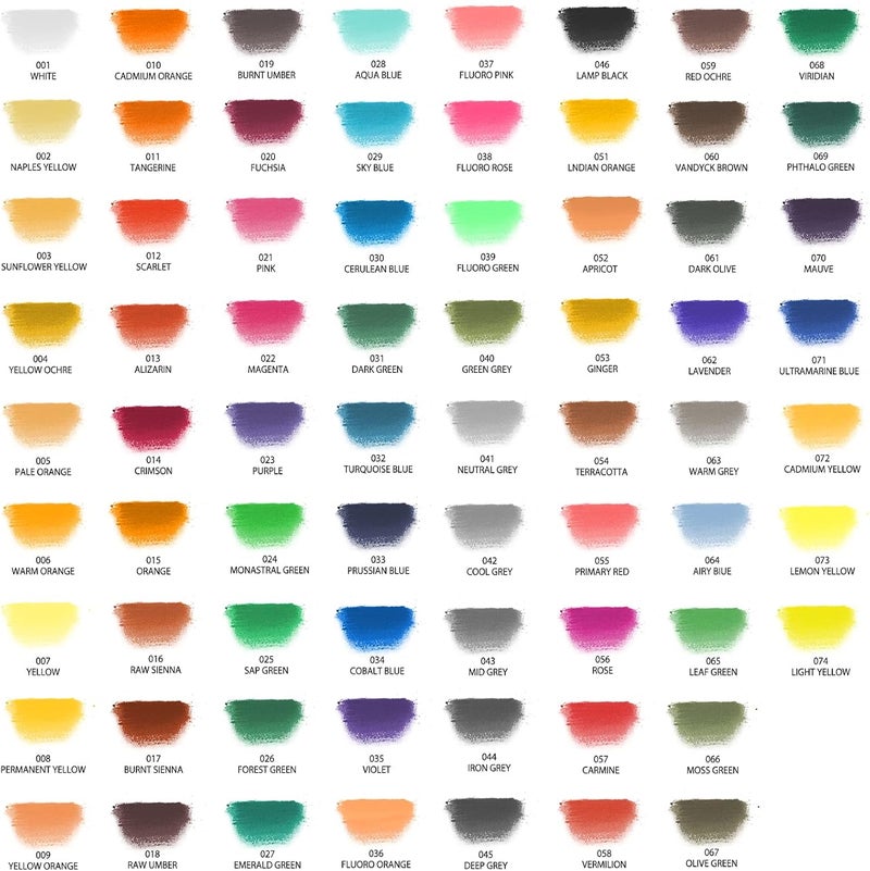 Artecho 72pcs Soft Pastels, 70 Colors Including 4 Fluorescent Colors, Extra Free Black & White, Square Chalk for Drawing, Blending, Layering, Shading, Pastels Art Supplies - Image 3